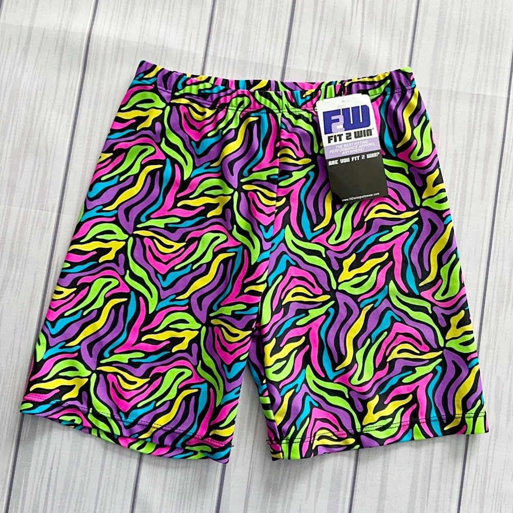 NWT Fit 2 Win Neon Stretchy Athletic Shorts